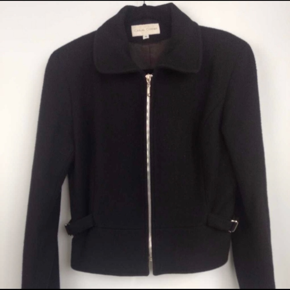 Casual Corner Black Wool Jacket Zip Up